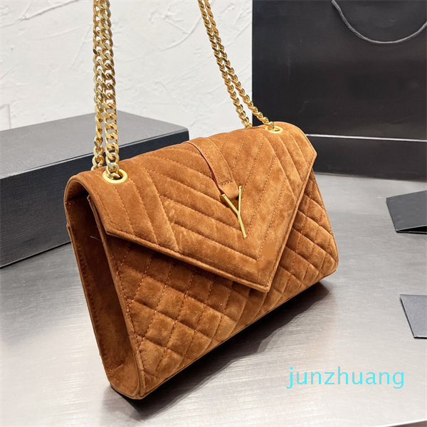 Fall Womens Bag Suede Classic Black Brown V-shaped Quilted Matelasse Gold Hardware Chain Crossbody Designer Large Capacity Shoulder Handbags 24x15CM
Fall Womens Bag Suede Classic Black Brown V-shaped Quilted Matelasse Gold Hardware Chain Crossbody Designer Large Capacity Shoulder Handbags 24x15CM