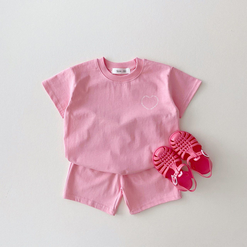 Clothing Sets 2pcs Baby Girls Boys Outfits Sets Summer Fashion Cute Basic Short Sleeve Kids Tees T-shirts Shorts Stitching Color Clothing 220916