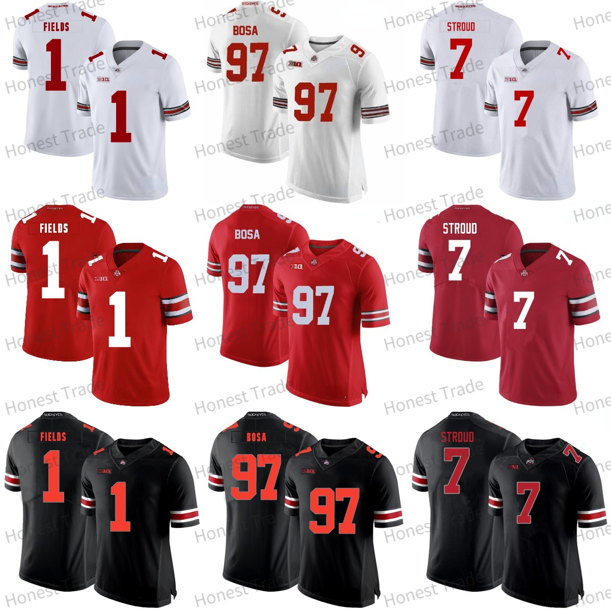 97 Bosa Ohio State Buckeyes College NCAA Football Jerseys 1 Justin Fields 15 Ezekiel Elliott 97 Nick Joey 2 Chase Young Stitched Red Jerseys, Black
97 Bosa Ohio State Buckeyes College NCAA Football Jerseys 1 Justin Fields 15 Ezekiel Elliott 97 Nick Joey 2 Chase Young Stitched Red Jerseys, Black