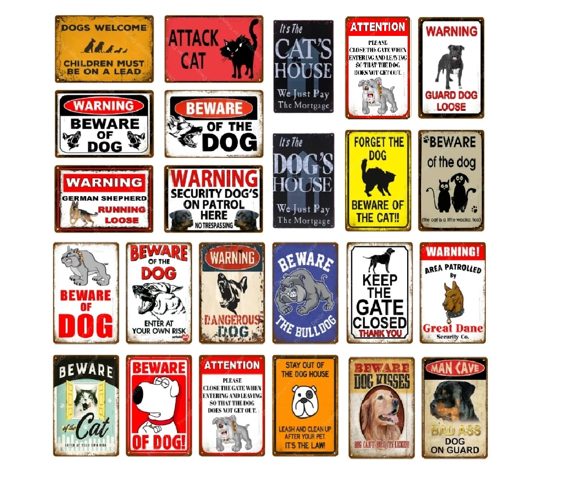 Warning Danger Metal Painting Signs Beware Of The Dog Cat Poster Vintage Wall Plaque Pub Bar House Painting Man Cave Decor Iron Arts Plaques Size 30x20cm
Warning Danger Metal Painting Signs Beware Of The Dog Cat Poster Vintage Wall Plaque Pub Bar House Painting Man Cave Decor Iron Arts Plaques Size 30x20cm