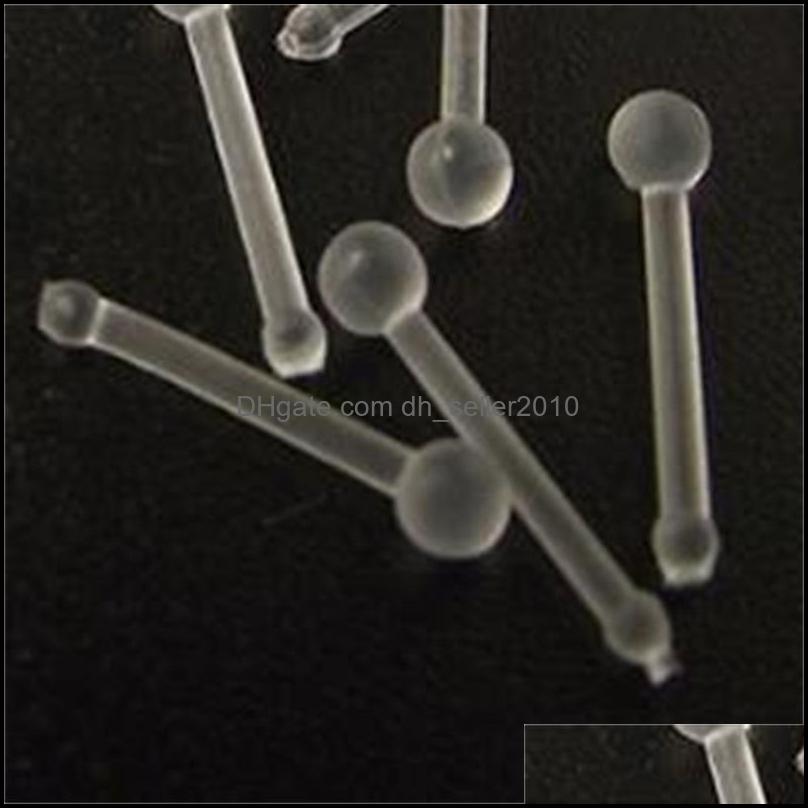 Nose Rings Studs Clear Noses Ring Studs Acrylic Nostril Bone Screw Nose Piercing Flexible Prevent Body Jewelry Accesso Dhseller2010 Dh4Hj