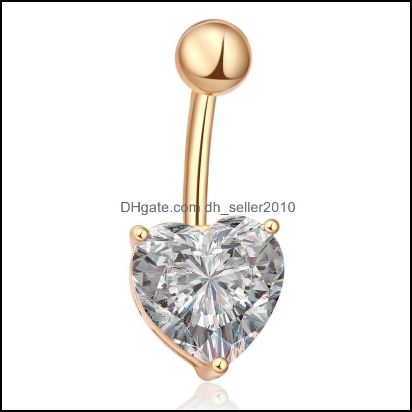 Navel Bell Button Rings Fashion Women Elegant Crystal Body Piercing Jewelry Belly Button Navel Rings Charm Accessories Dhseller2010 Dhrpm