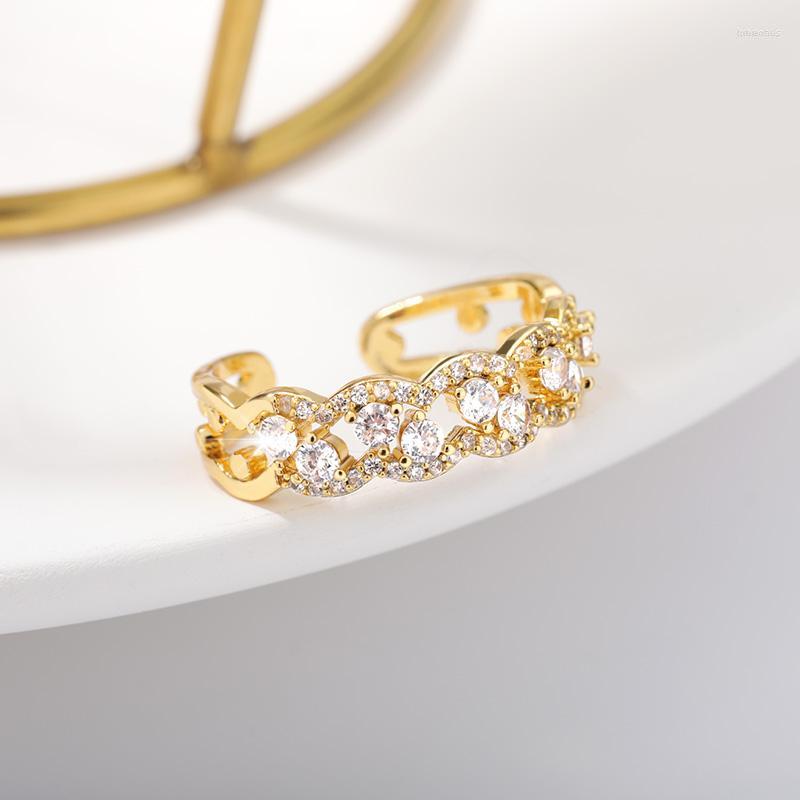 Cluster Rings Luxury Geometric Double Line Rhinestone Adjustable Ring For Women Trendy Charm Wedding Engagement Wave Shape Retro Bijoux
Cluster Rings Luxury Geometric Double Line Rhinestone Adjustable Ring For Women Trendy Charm Wedding Engagement Wave Shape Retro Bijoux