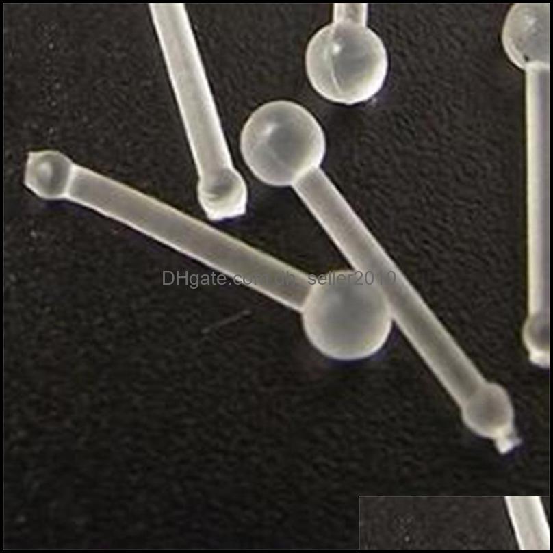 Nose Rings Studs Clear Noses Ring Studs Acrylic Nostril Bone Screw Nose Piercing Flexible Prevent Body Jewelry Accesso Dhseller2010 Dh4Hj