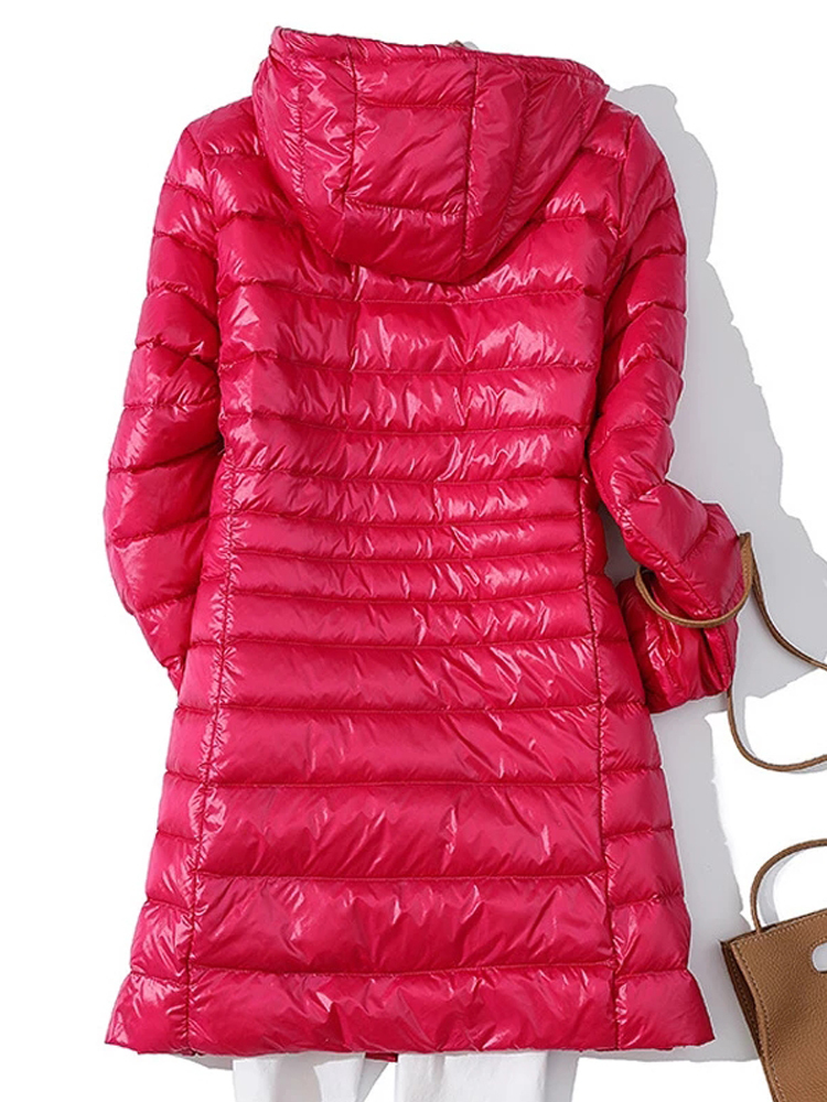 Women's Down Parkas Woman Duck Down Jackets Autumn Winter Ultralight Hooded Women Down Coat Portable Long Parkas Padded Puffer Overcoat 5XL 6XL 7