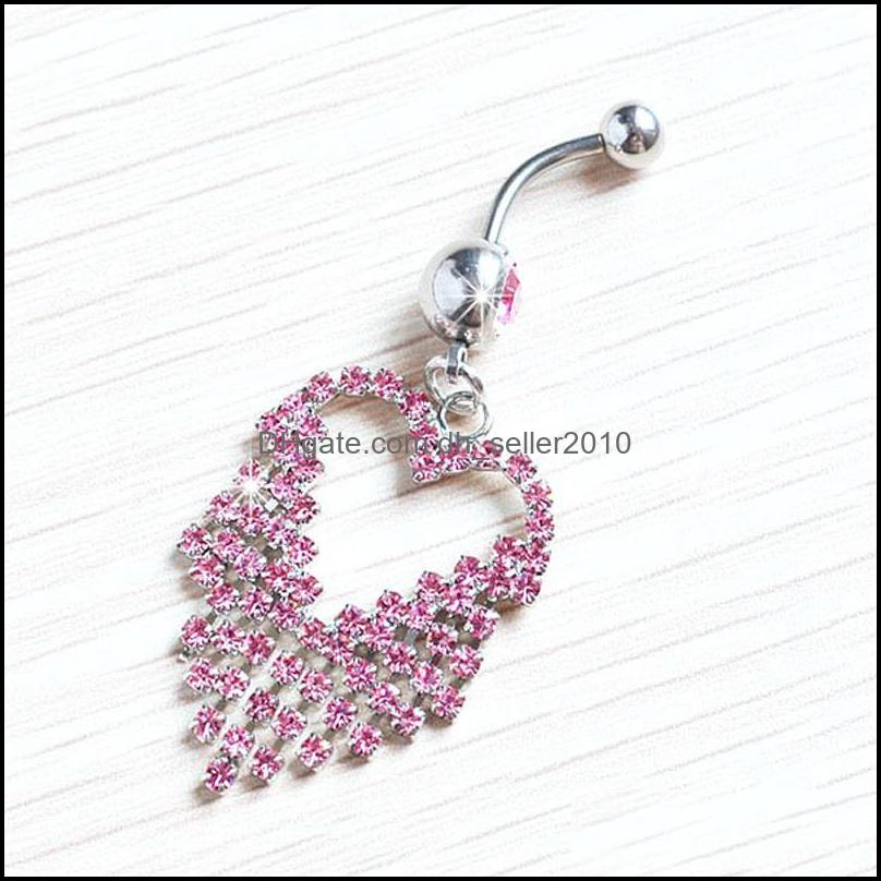 Navel Bell Button Rings 5 Colors Mix Heart Style Alloy Umbilical Ring Belly Button Navel Rings Body Piercing Jewelry D Dhseller2010 Dh3J0