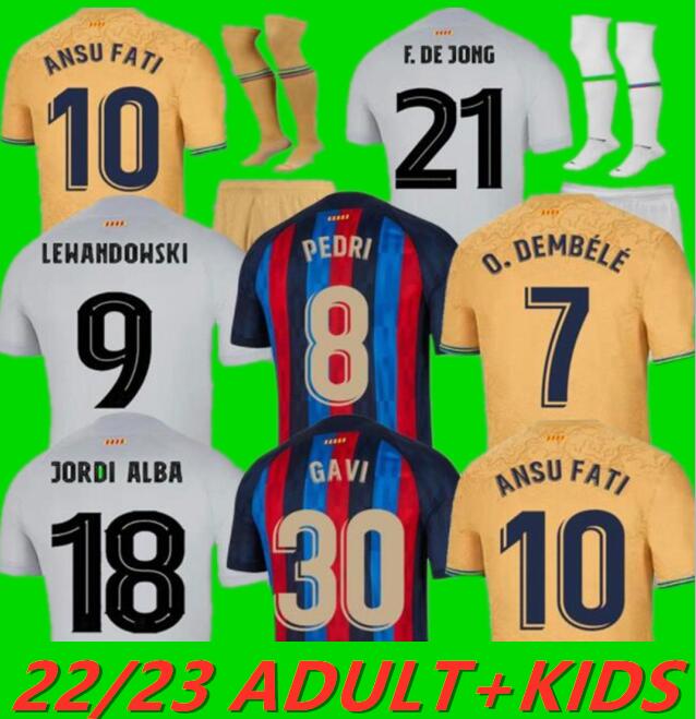22 23 Camisetas de football soccer jersey PEDRI LEWANDOWSKI GAVI 2022 2023 FC ANSU FATI FERRAN RAPHINHA ADAMA DEST football shirt men barca kit kids equipments 641, 21/22
22 23 Camisetas de football soccer jersey PEDRI LEWANDOWSKI GAVI 2022 2023 FC ANSU FATI FERRAN RAPHINHA ADAMA DEST football shirt men barca kit kids equipments 641, 21/22