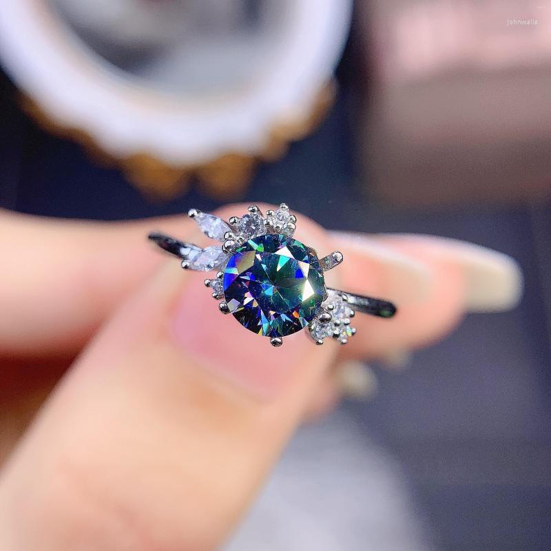 Cluster Rings 1.0 CT Black Multicolor Mosan Diamond Ring VVS1 Clarity GRA Creates Women's Engagement Style Luxury Boutique Jewelry 
Cluster Rings 1.0 CT Black Multicolor Mosan Diamond Ring VVS1 Clarity GRA Creates Women's Engagement Style Luxury Boutique Jewelry