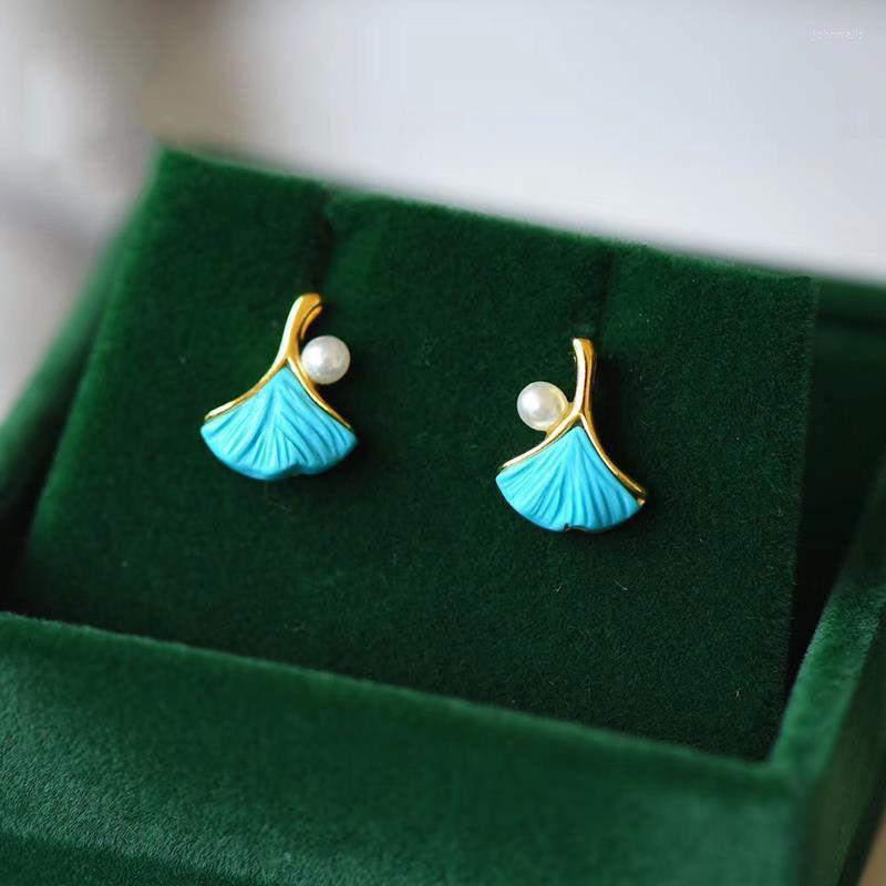 Stud Earrings Original Design Synthetic Turquoise Craftsmanship Geometric Pearl Exquisite Small Charm Women's Brand JewelryStud
Stud Earrings Original Design Synthetic Turquoise Craftsmanship Geometric Pearl Exquisite Small Charm Women's Brand JewelryStud