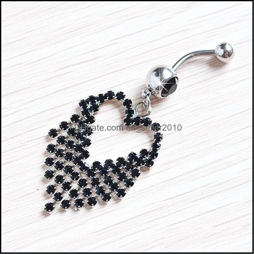 Navel Bell Button Rings 5 Colors Mix Heart Style Alloy Umbilical Ring Belly Button Navel Rings Body Piercing Jewelry D Dhseller2010 Dh3J0