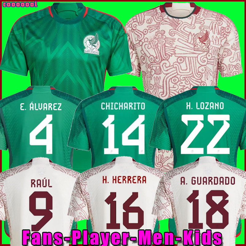 2022 Mexico soccer jersey fans player version H. LOZANO CHICHARITO G DOS SANTOS 22 23 World cup GUARDADO football shirt tops men kids sets uniform