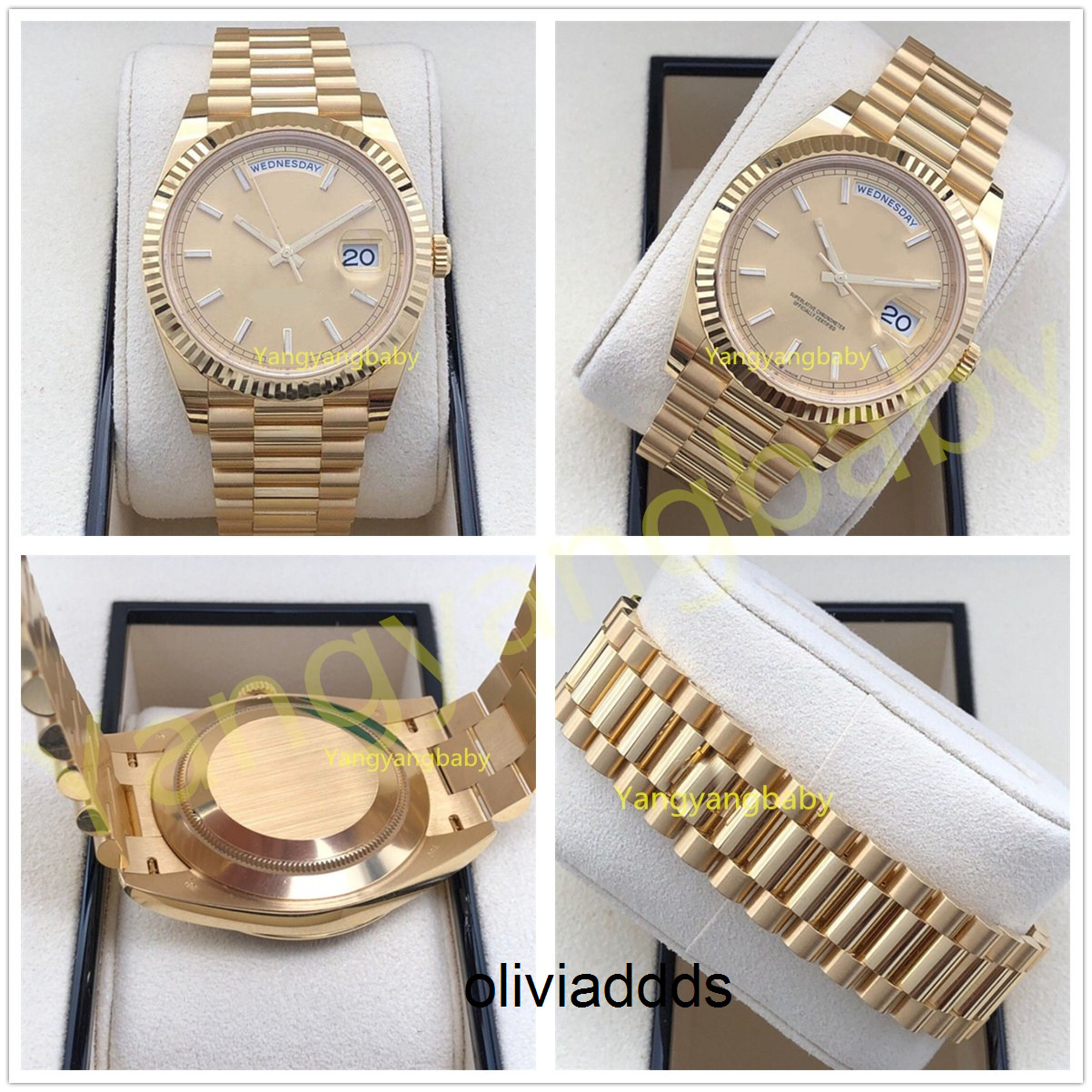 With Box Papers Top Quality Watch 40mm Day-Date President 18k Yellow Gold JAPAN Movement Automatic Mens Men's Watche BP Maker SY3H, Gold -1
With Box Papers Top Quality Watch 40mm Day-Date President 18k Yellow Gold JAPAN Movement Automatic Mens Men's Watche BP Maker SY3H, Gold -1