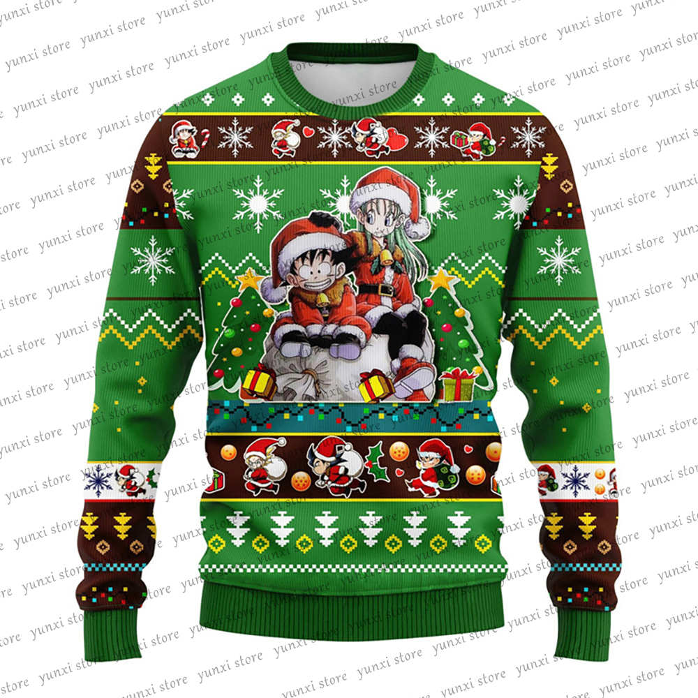MenPlus Tees Japan Anime Sweatshirt Funny Kawaii Goku Hoodie Ugly Christmas
