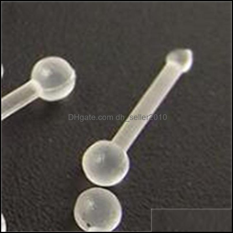 Nose Rings Studs Clear Noses Ring Studs Acrylic Nostril Bone Screw Nose Piercing Flexible Prevent Body Jewelry Accesso Dhseller2010 Dh4Hj