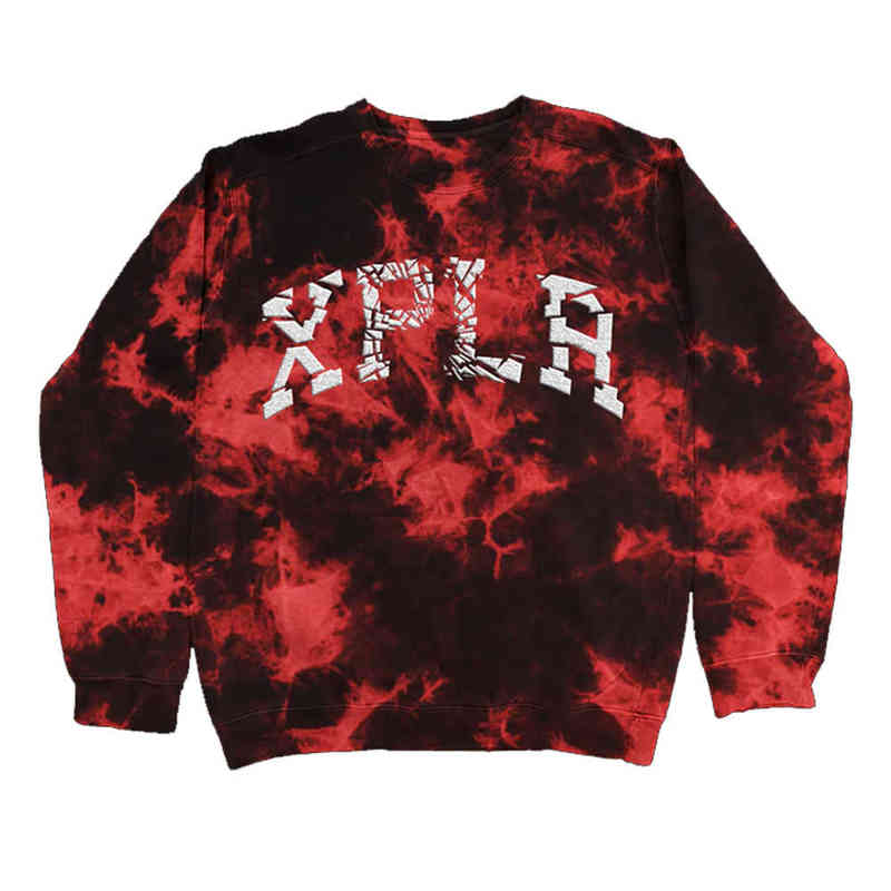 Men's Hoodies Sweatshirts XPLR Shatter Red Tie Dye Sam and Colby Merch Pullover Hoodies Unisex Sweatshirt Pants Two Piece Set Women Men Suit 3D C