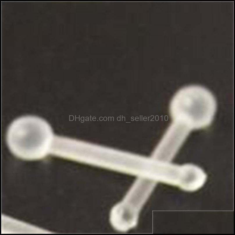 Nose Rings Studs Clear Noses Ring Studs Acrylic Nostril Bone Screw Nose Piercing Flexible Prevent Body Jewelry Accesso Dhseller2010 Dh4Hj