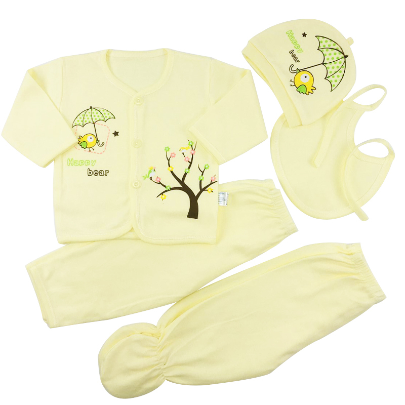 Clothing Sets born Baby Clothing Suits 0-3 Months Cartoon Cotton 5pcs/set Baby Girl Outfits 220916