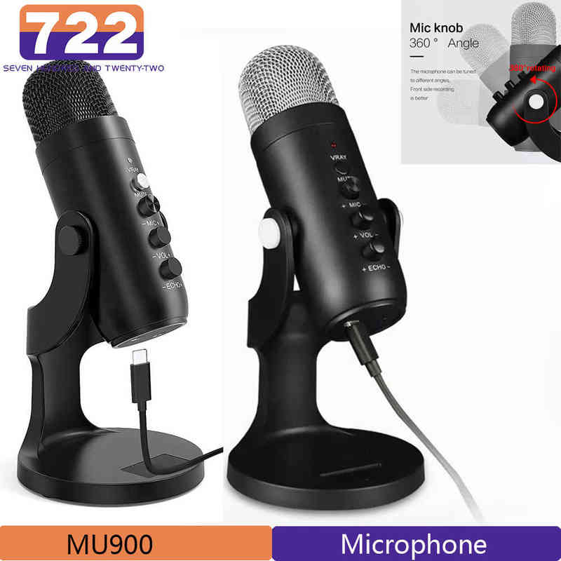 Microphones MU900 Condenser Microphone Studio Recording USB Microphone for PC Computer Streaming Video Gaming Podcasting Singing Mic Stand T220916