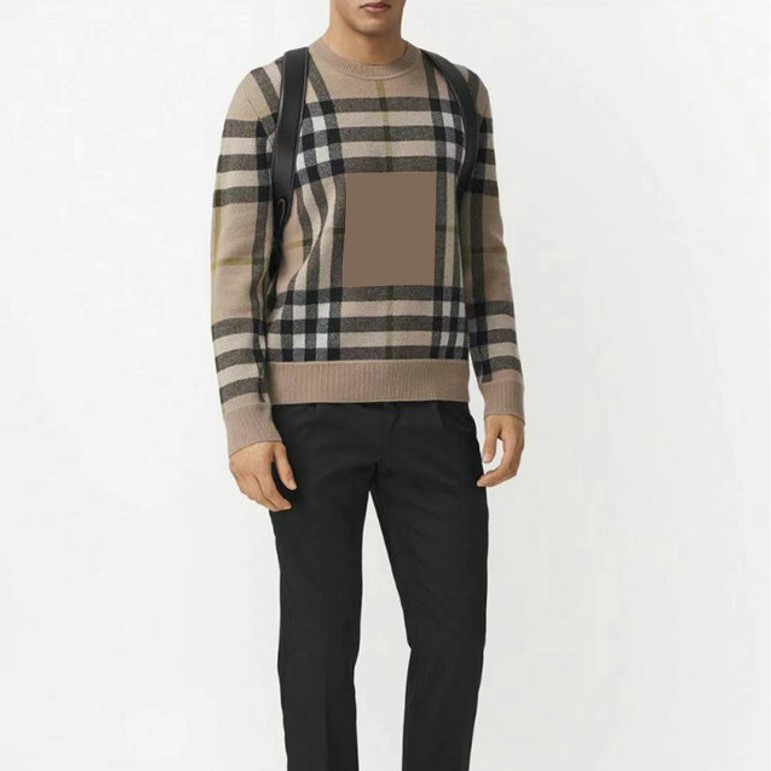 designer Brand Men's Sweaters Fashion Grid stripe Long sleeve shirt Autumn winter to keep warm Luxurys dress Fit Streets Clothes new Europe America cardigan bur M-3XL