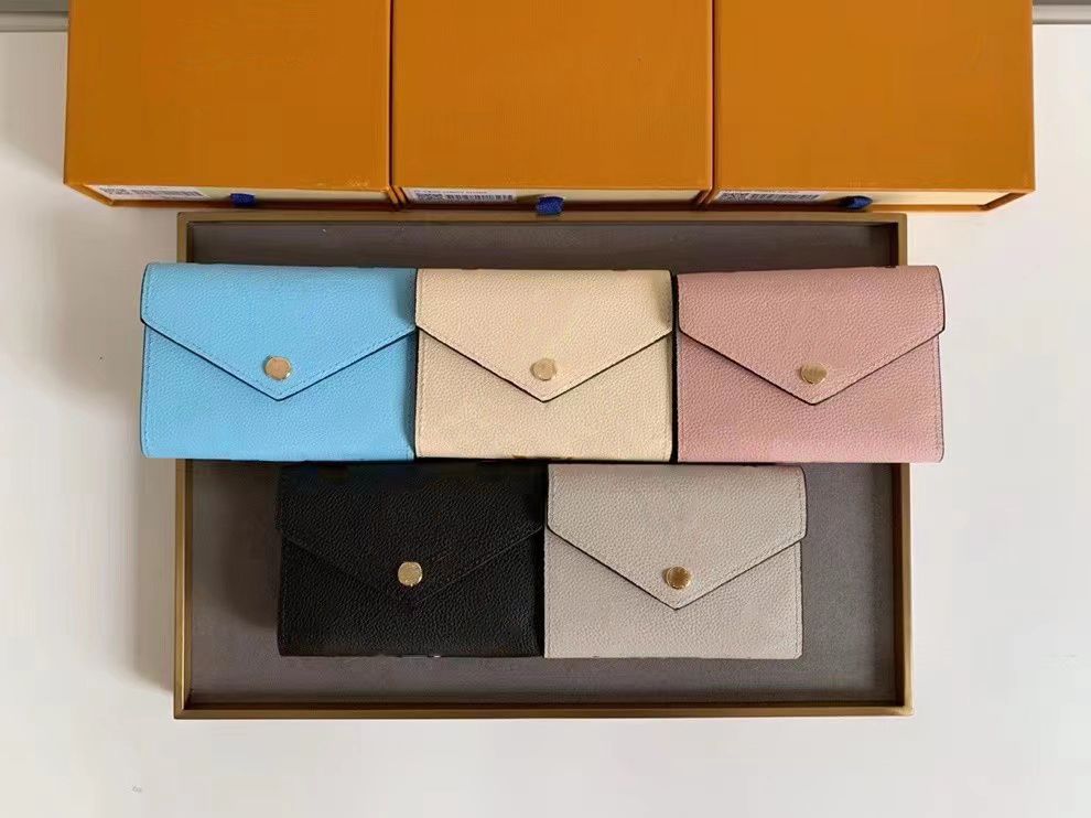 New Luxurys Designers Wallets Purse Bag Fashion Short different colors printing letter Classic Pallas Card Holder Zippy Coin Purses with box