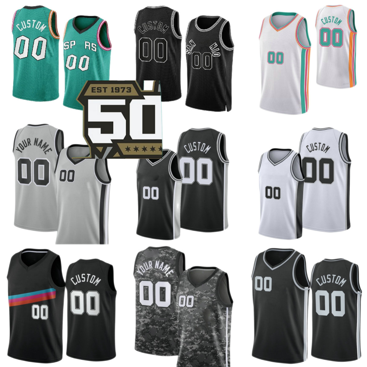 Custom Printed 50th Anniversary Basketball Jerseys 2022 New White City Gray Camo Black Gold Jersey. Message Number And Name On Order
Custom Printed 50th Anniversary Basketball Jerseys 2022 New White City Gray Camo Black Gold Jersey. Message Number And Name On Order