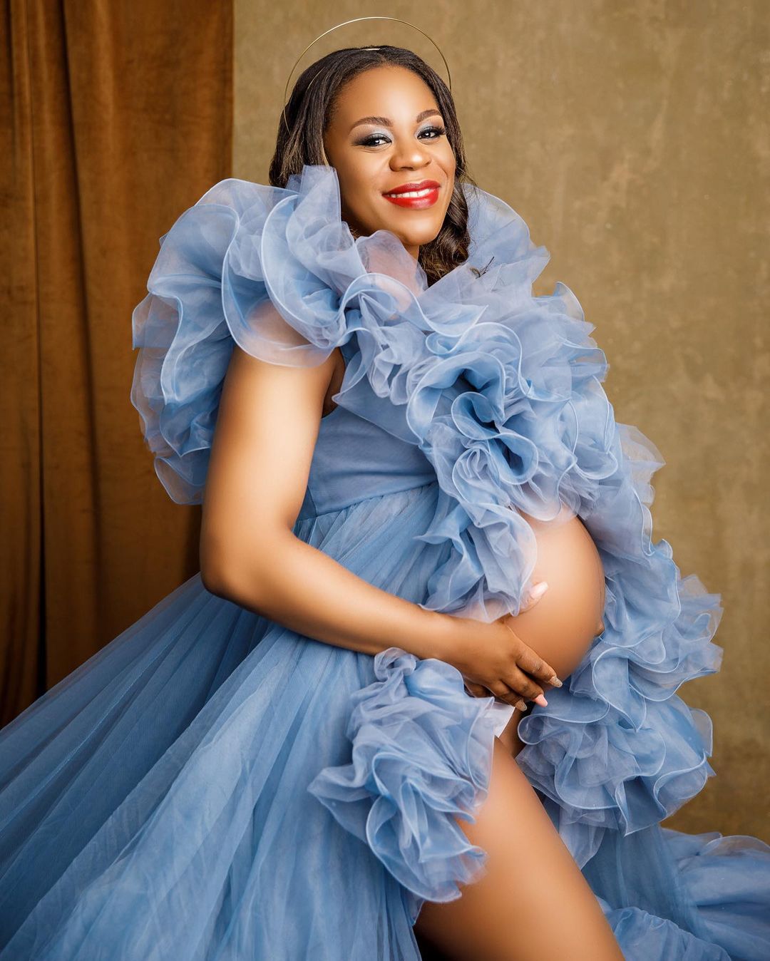 Elegant Puffy Maternity Prom Dress Sleeveless Women Robe Photo Shoot Tiered Nightwear Gown For Photography Custom Made