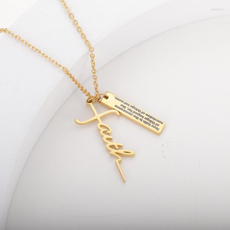 Pendant Necklaces Gothic Cross Faith Necklace Gold Color Bar For Women Men Trust Believe Engraved Stainless Steel Jewelry
Pendant Necklaces Gothic Cross Faith Necklace Gold Color Bar For Women Men Trust Believe Engraved Stainless Steel Jewelry