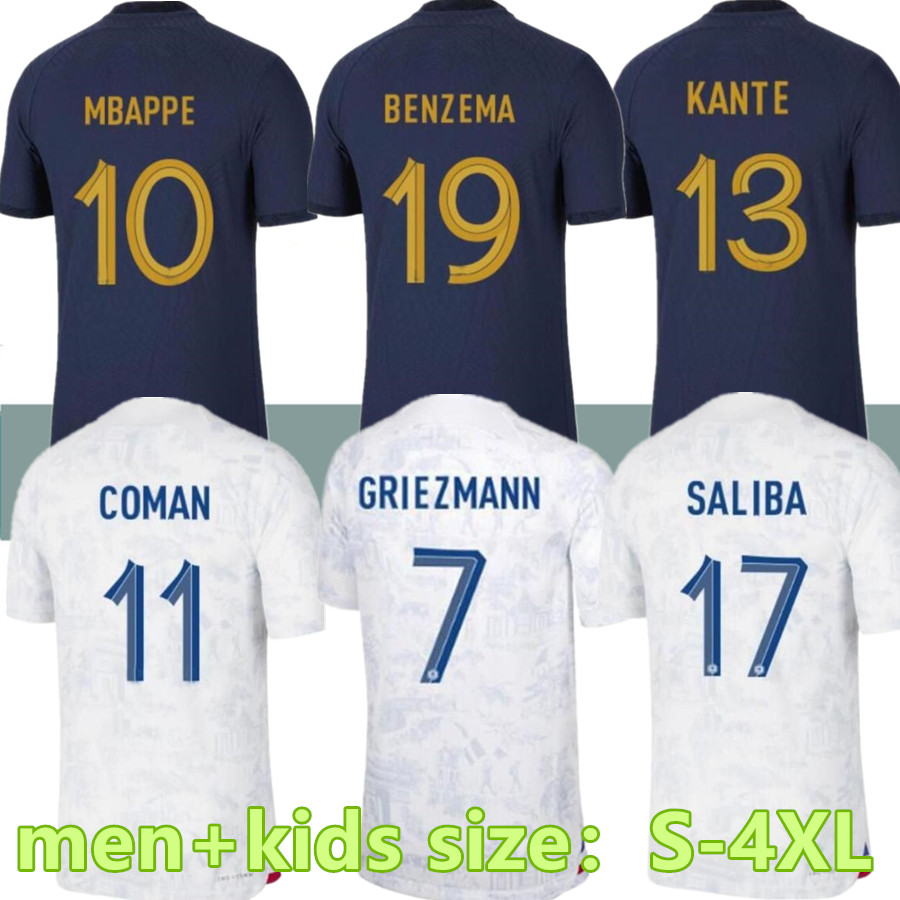 size S-4XL 2022 France Soccer Jersey World Cup BENZEMA MBAPPE GRIEZMANN POGBA KANTE French GIROUD homme enfant 22 23 men kids kit set Maillots de Football shirts, 2022 away
size S-4XL 2022 France Soccer Jersey World Cup BENZEMA MBAPPE GRIEZMANN POGBA KANTE French GIROUD homme enfant 22 23 men kids kit set Maillots de Football shirts, 2022 away