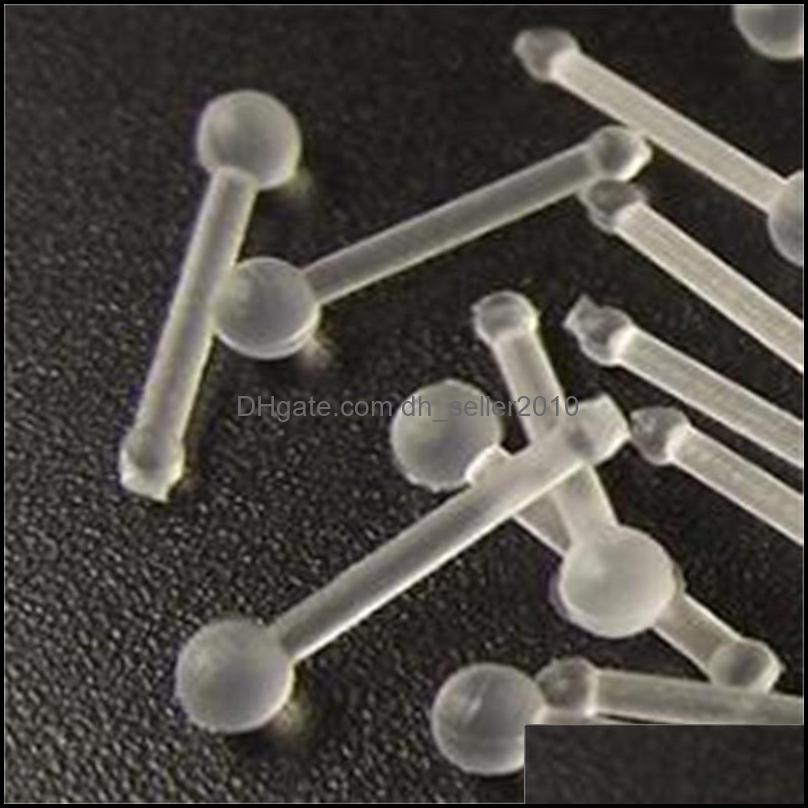 Nose Rings Studs Clear Noses Ring Studs Acrylic Nostril Bone Screw Nose Piercing Flexible Prevent Body Jewelry Accesso Dhseller2010 Dh4Hj