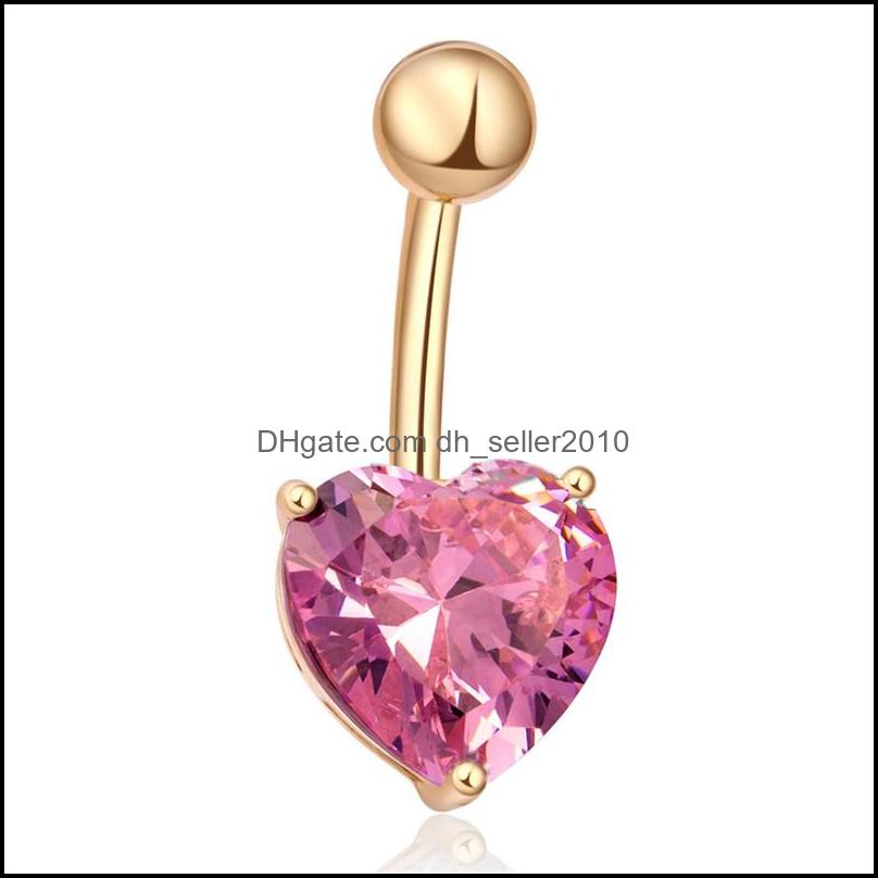 Navel Bell Button Rings Fashion Women Elegant Crystal Body Piercing Jewelry Belly Button Navel Rings Charm Accessories Dhseller2010 Dhrpm