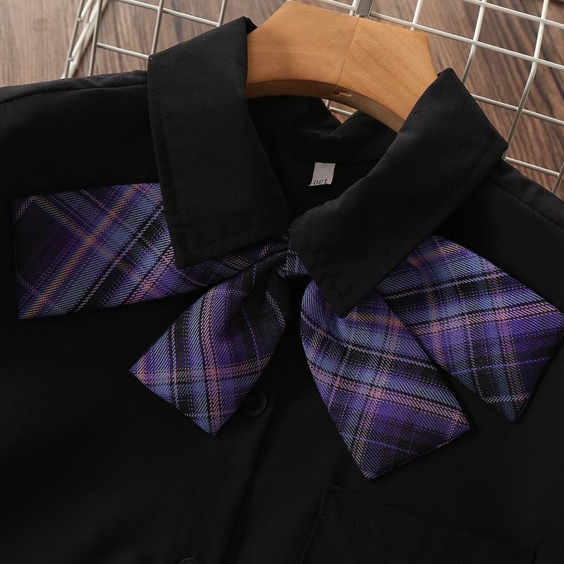 Clothing Sets School Uniform Suit Baby Girls Sets Autumn Spring Cotton Tops Long Sleeve Skrit 2 Pieces Kids Clothes Children Outfits 6 8 10Y 220916