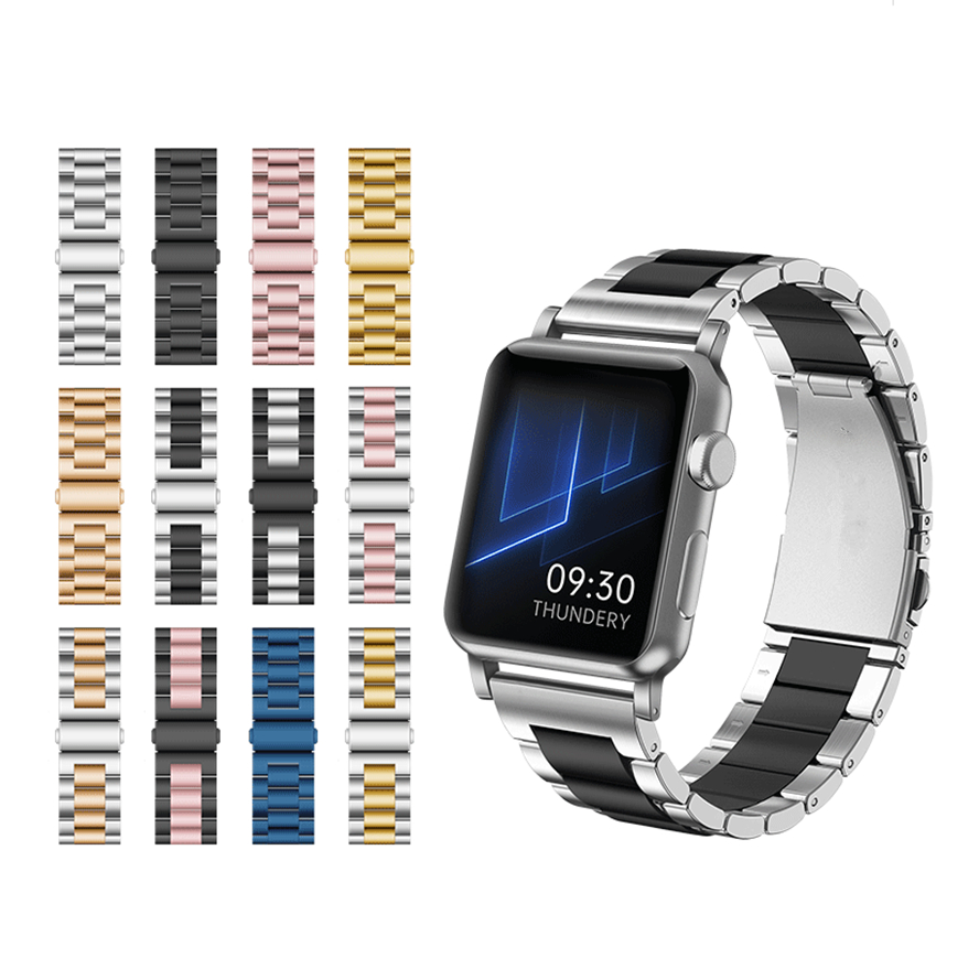 Wristband Stainless Steel Bracelet Link Watchband Straps Band Smart Wearable Accessories for Apple Watch Series 2 3 4 5 6 7 8 SE Ultra iWatch 38 40 41 42 44 45 49mm
