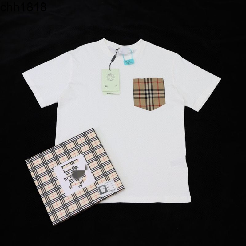 Men's T-Shirts High version gift box lattice canvas pocket burbrerys t half sleeve simple foreign style men and women's fashion short sleeve T-shirt, White
Men's T-Shirts High version gift box lattice canvas pocket burbrerys t half sleeve simple foreign style men and women's fashion short sleeve T-shirt, White