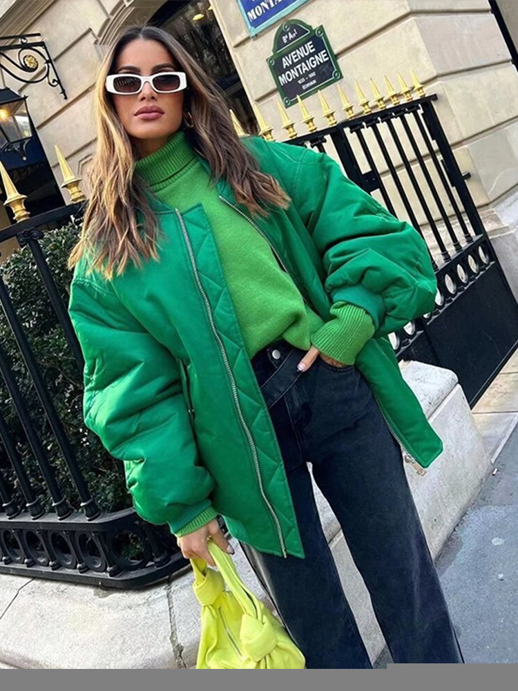 Women s Jackets Jaket Bomber Saku Solid Kasual Wanita Mantel Pakaian Katun Komuter Longgar Mode Musim Gugur Luar Hangat Chic 220916