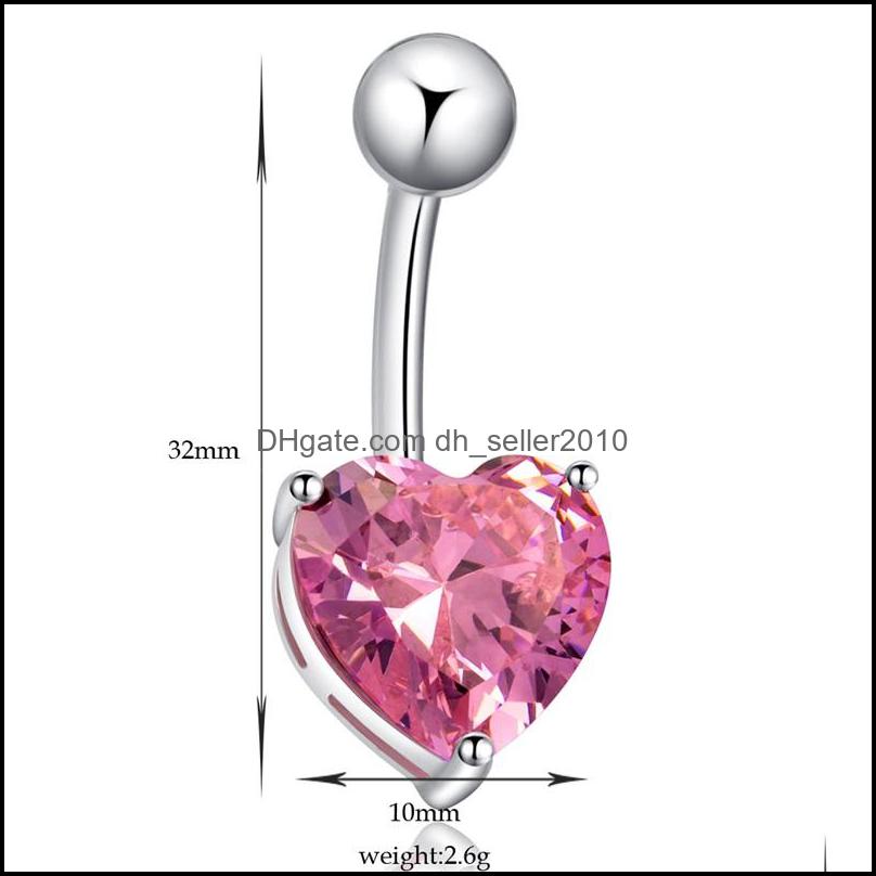 Navel Bell Button Rings Fashion Women Elegant Crystal Body Piercing Jewelry Belly Button Navel Rings Charm Accessories Dhseller2010 Dhrpm