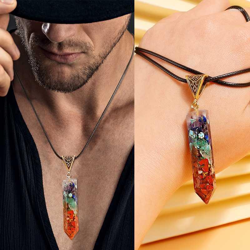 Pendant Necklaces Seven Chakra Hexagonal Column Crystal Natural Stone Leather Chain Necklace For Women Men Fashion Jewelry
Pendant Necklaces Seven Chakra Hexagonal Column Crystal Natural Stone Leather Chain Necklace For Women Men Fashion Jewelry