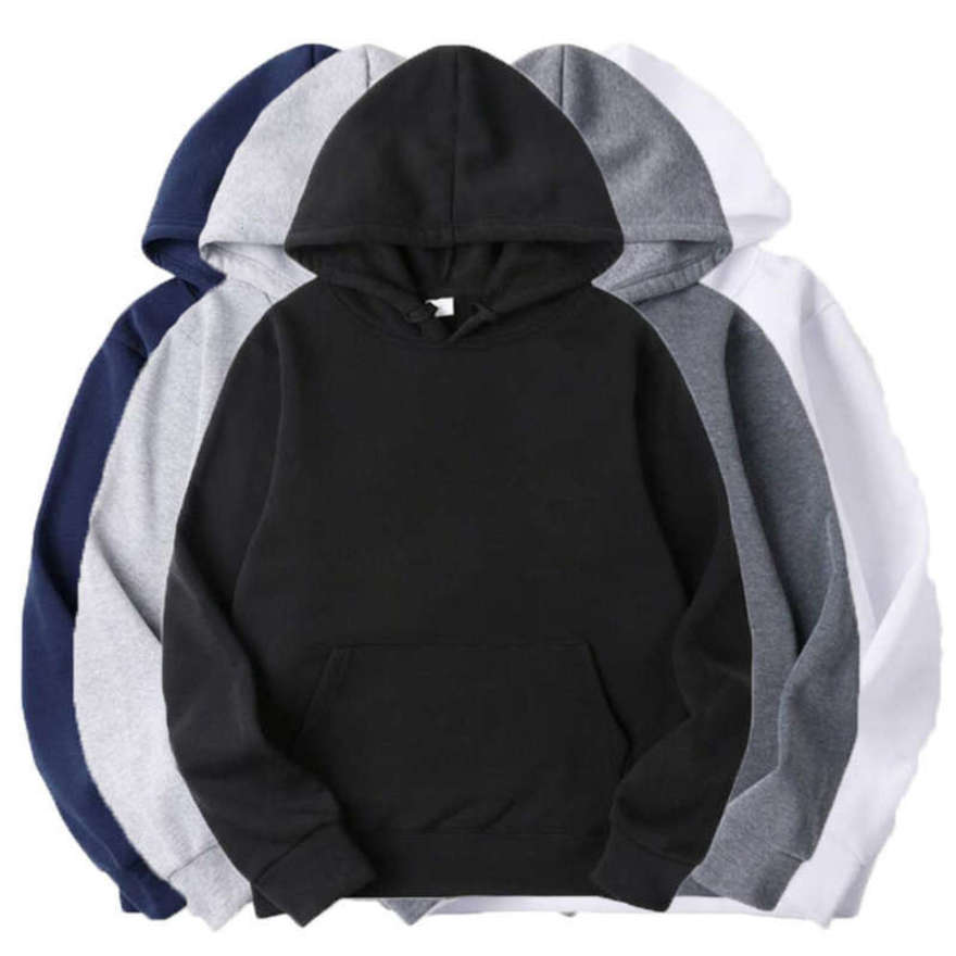 hoodie Spring and autumn men' sweater Fleece solid color blank Sweater 2JCQ, White