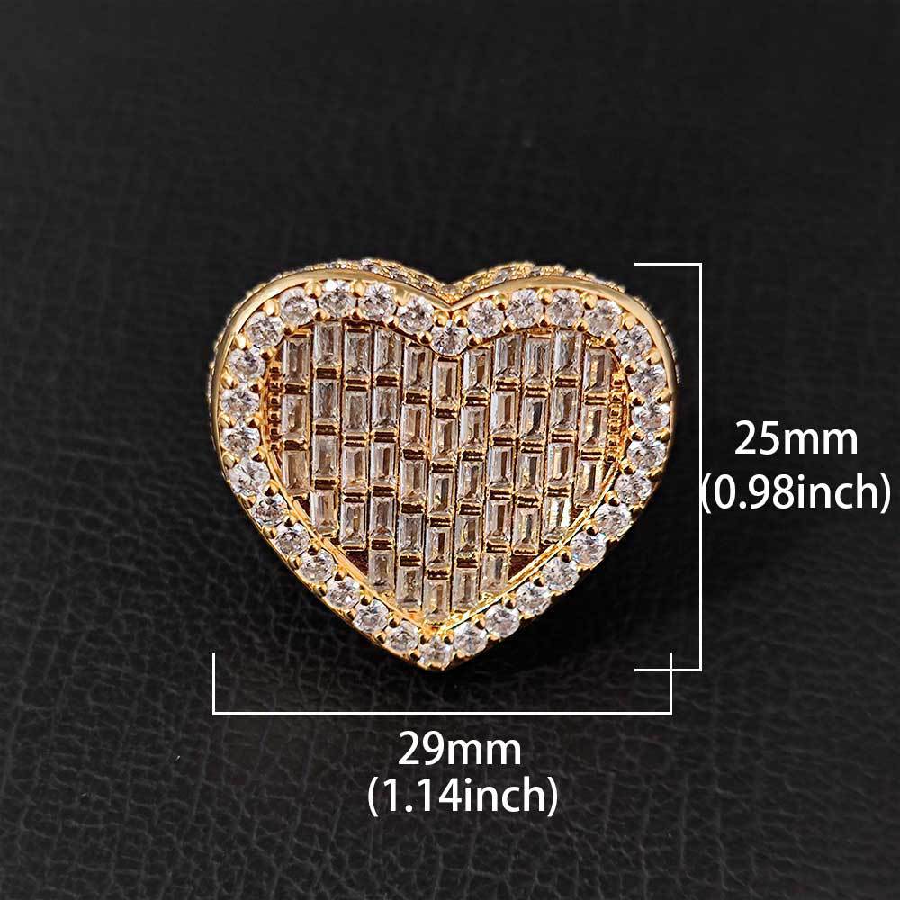 Hip Hop Casting Rings Lover Couple Heart Shape TopBling T Zricon Men Women Finger Ring