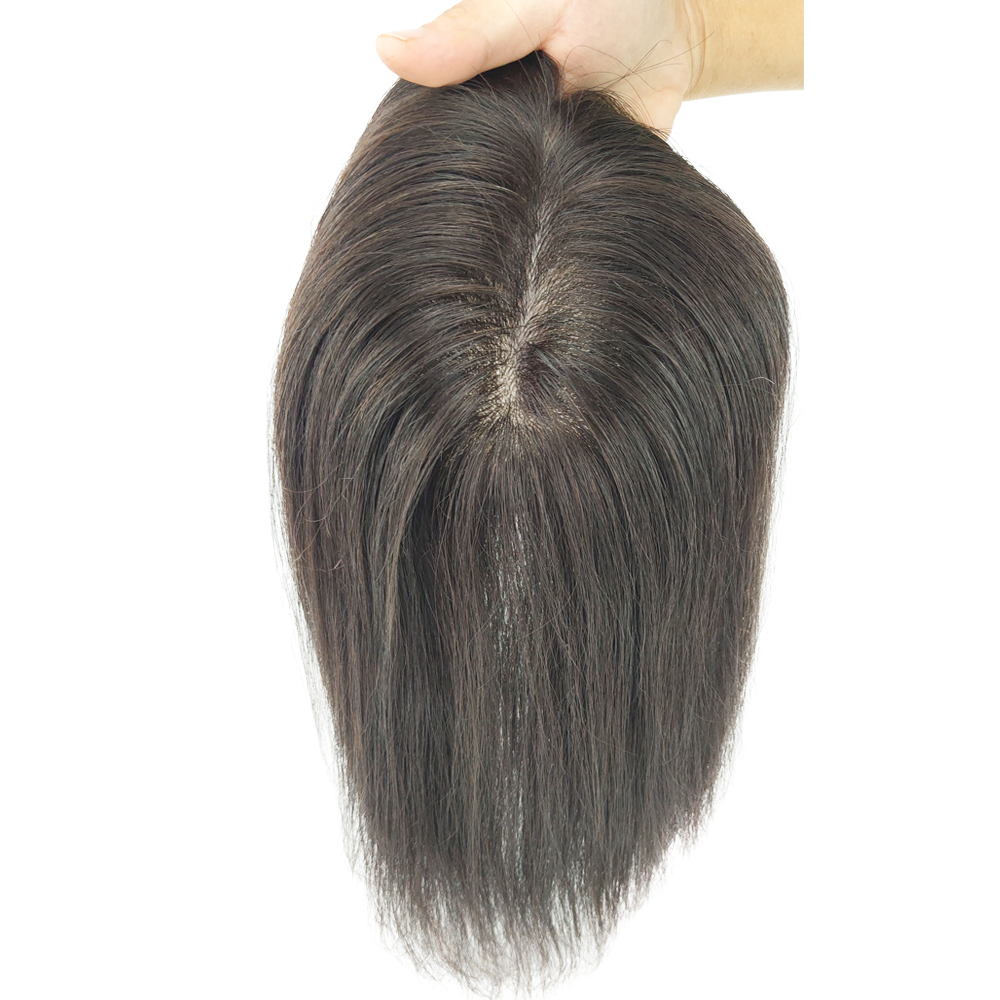 Wholedale Skin Base Human Hair Topper With 4 Clips In Silk Top Virgin European Hair Toupee for Women Fine Hairpiece 6X6Inch 15X16CM Diva1