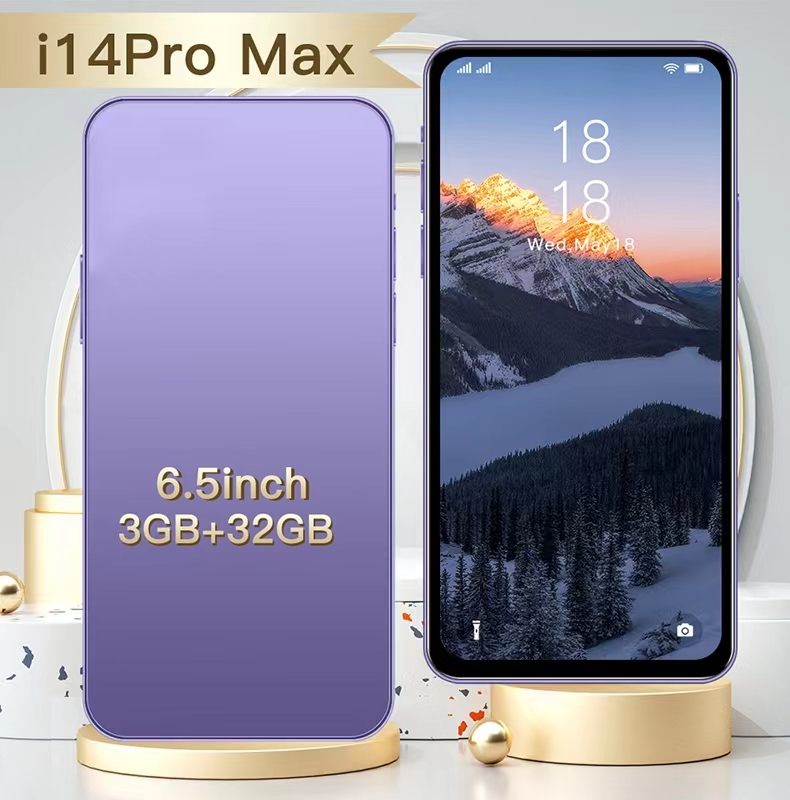 

i14 pro max cell phones 6.8inch android phone show 3GB RAM 32GB ROM mtk6889 7800MA Camera 48MP 108MP Dual SIM Dual Standby Maximum expansion 128GB, Green