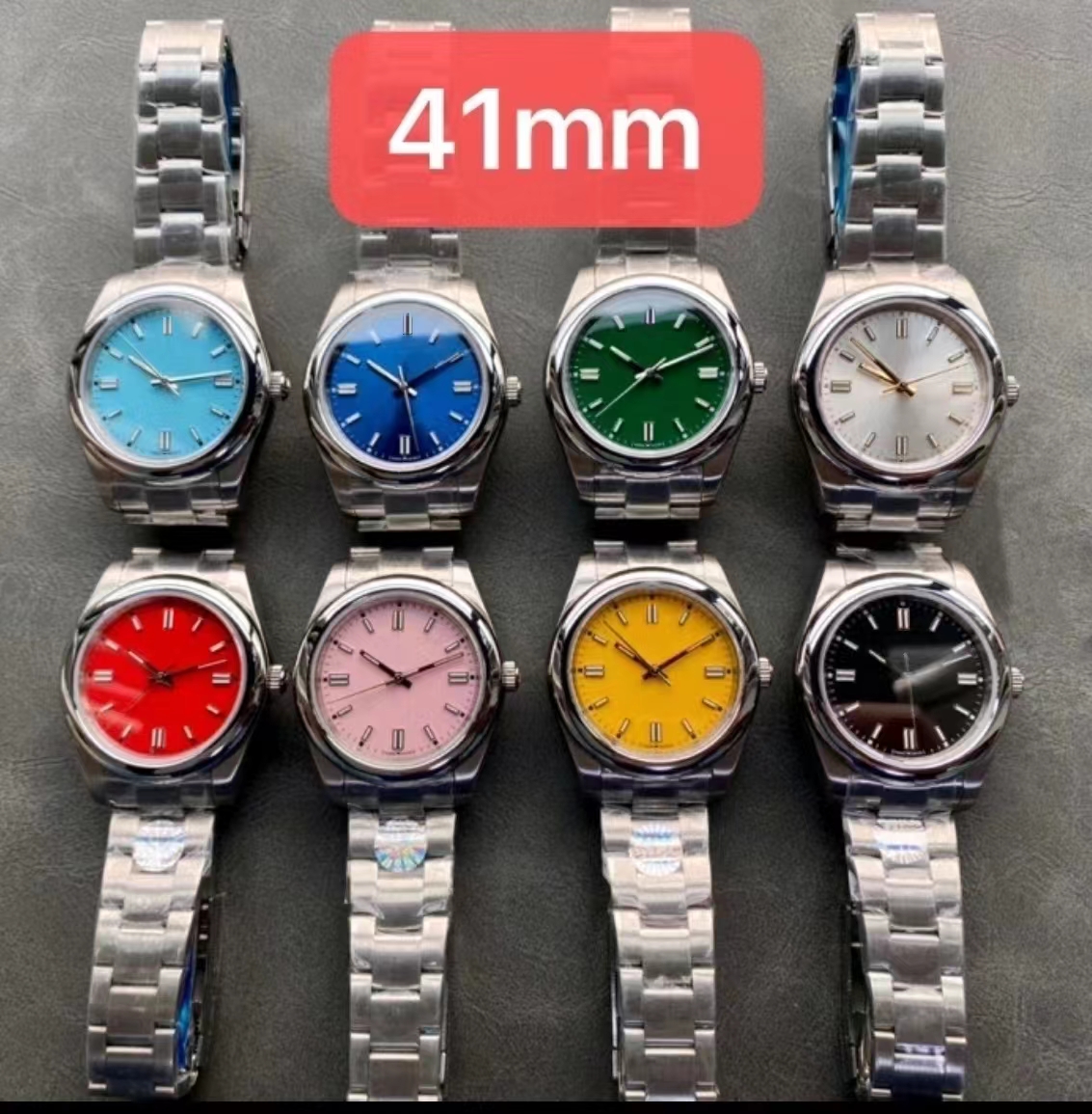 Men's Mechanical Watch 41mm Silver Case With Japan Original 8215 Quality Movement Self-Winding Sapphire Glass Colorful Perpetual Watch 
Men's Mechanical Watch 41mm Silver Case With Japan Original 8215 Quality Movement Self-Winding Sapphire Glass Colorful Perpetual Watch