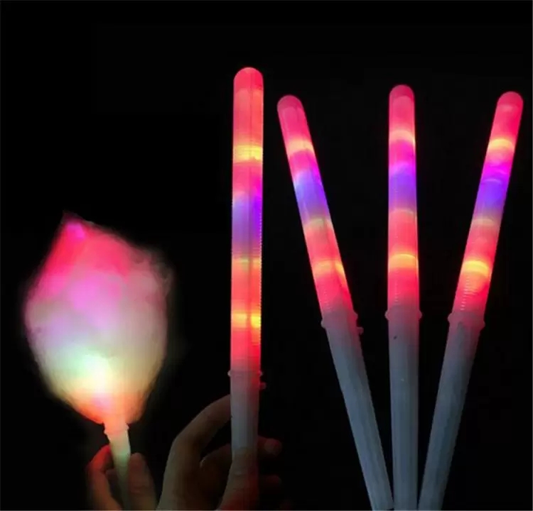 New Gadget Colorful LED Light Stick Flash Glow Cotton Candy Stick Flashing Cone For Vocal Concerts Night Parties