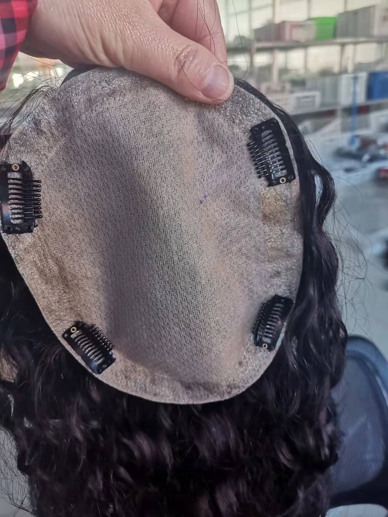 5x5inch Human Hair Topper For Women Natural Black color 100% Remy Slik Base Clip In Toupee Hairpieces 12x13cm Diva1