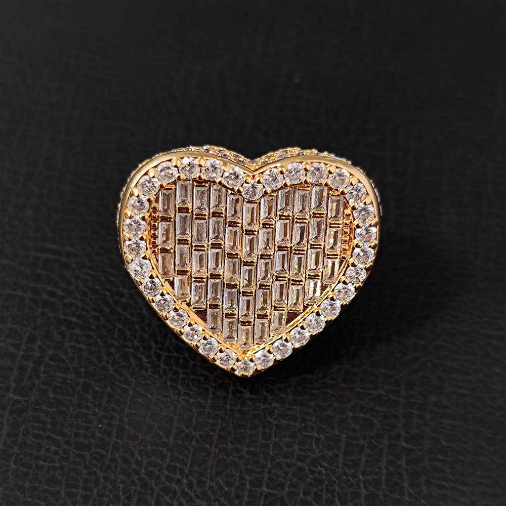 Hip Hop Casting Rings Lover Couple Heart Shape TopBling T Zricon Men Women Finger Ring