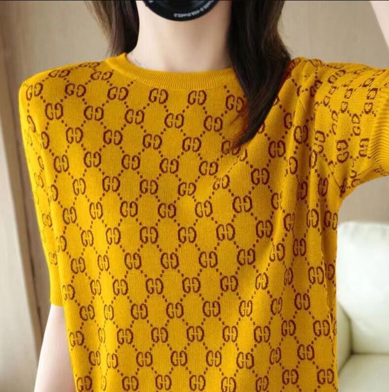 Women's Knits & Tees sweater Designer Luxury Black short sleeve tees all T-shirt ice silk small shirt top, 03
Women's Knits & Tees sweater Designer Luxury Black short sleeve tees all T-shirt ice silk small shirt top, 03