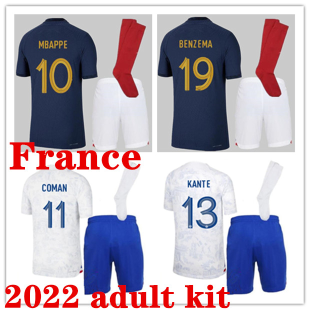 Maillots de football 2022 Fran ce Soccer Jersey French BENZEMA Football shirts adult kit MBAPPE GRIEZMANN POGBA kante maillot foot kit top shirt hommes MEN set, 2022 home no socks
Maillots de football 2022 Fran ce Soccer Jersey French BENZEMA Football shirts adult kit MBAPPE GRIEZMANN POGBA kante maillot foot kit top shirt hommes MEN set, 2022 home no socks