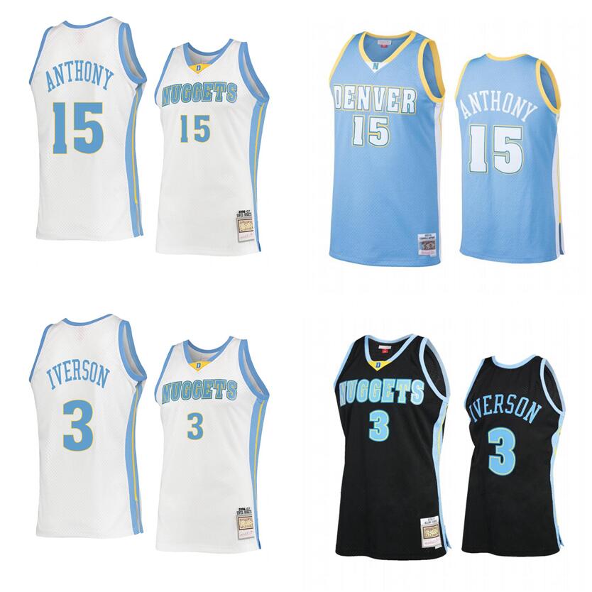 Basketball Jerseys Carmelo Anthony #15 Allen Iverson #3 Mitchell & Ness Hardwoods Classics retro Men Women Youth throwback jersey