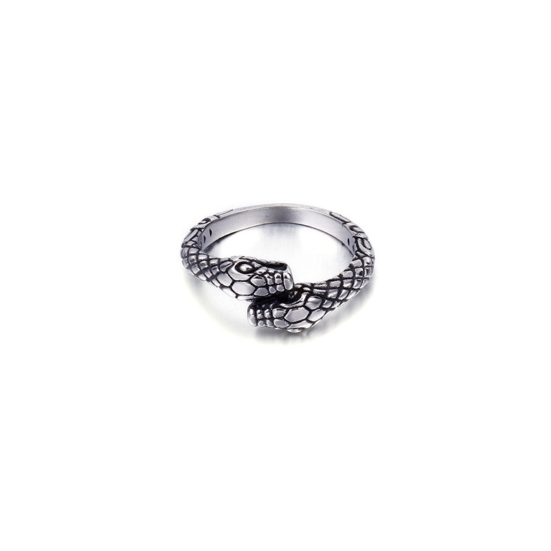 Hip Hop Stainless Steel Snake Casting Ring for Men Women Sports Finger Jewelry