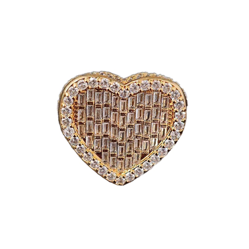 Hip Hop Casting Rings Lover Couple Heart Shape TopBling T Zricon Men Women Finger Ring
