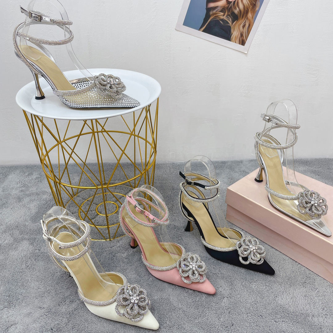 Flowers Dress Shoes for womens Sandals MACH crystal Rhinestone stiletto heel slingbacks Luxury Designer pointed toes Party Wedding Sandal 9.5cm high heeled Shoe, Black
Flowers Dress Shoes for womens Sandals MACH crystal Rhinestone stiletto heel slingbacks Luxury Designer pointed toes Party Wedding Sandal 9.5cm high heeled Shoe, Black